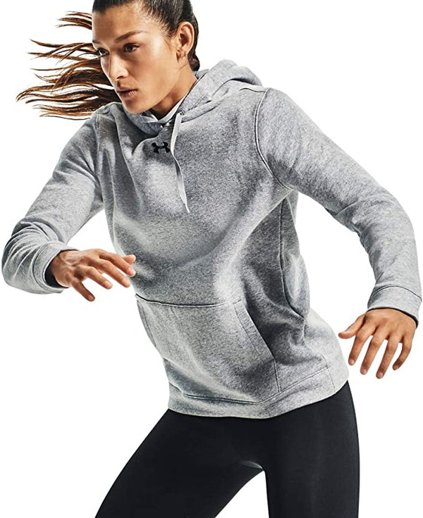 Under Armour Women's UA Hustle Fleece Hoodie Heather Gray -XL - SportsnToys