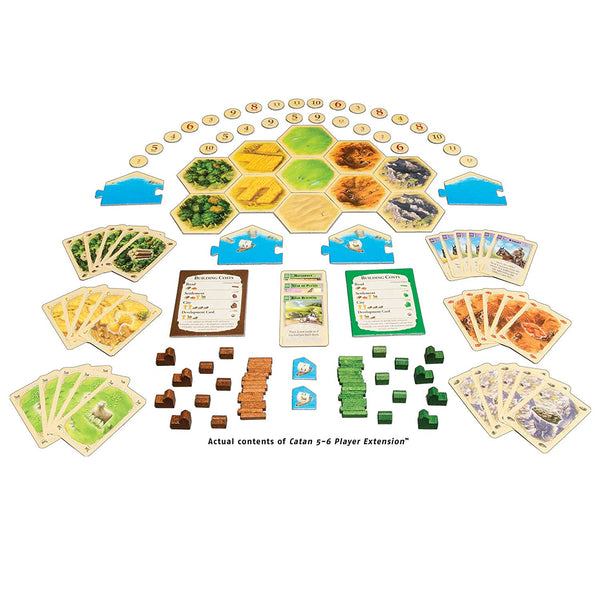 Catan 5th Edition Board Game with Catan 5-6 Player Extension Bundle | Includes Convenient Drawstring Storage Bag with Game Players Logo Printed - SportsnToys