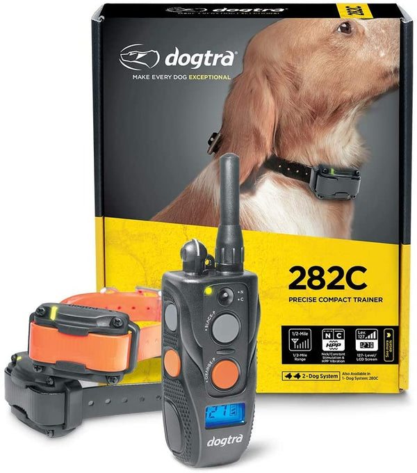 Dogtra 282C Waterproof 127-Level Precise Control LCD Screen ½-Mile 2-Dog Remote Training Dog E-Collar - SportsnToys