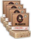 Dr. Squatch Men's Soap 4-Pack Bundle – Cedar Citrus Bar Soap for Men with Natural Scent – Skin Exfoliating and Body Nourishing – Handmade with Organic Oils in USA (4 Bar Set) - SportsnToys