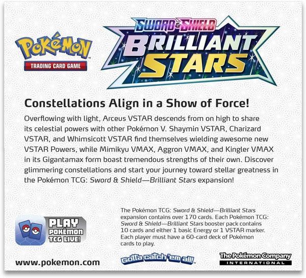Pokemon TCG: Sword & Shield Brilliant Stars 36 Count Booster Box SportsnToys Pokemon TCG: Sword & Shield Brilliant Stars 36 Count Booster Box SportsnToys