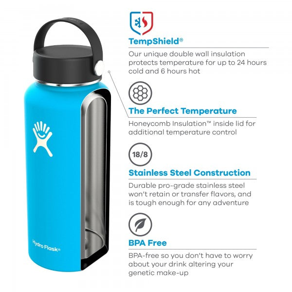 Hydro Flask Water Bottle - Stainless Steel & Vacuum Insulated - Wide M –  SportsnToys